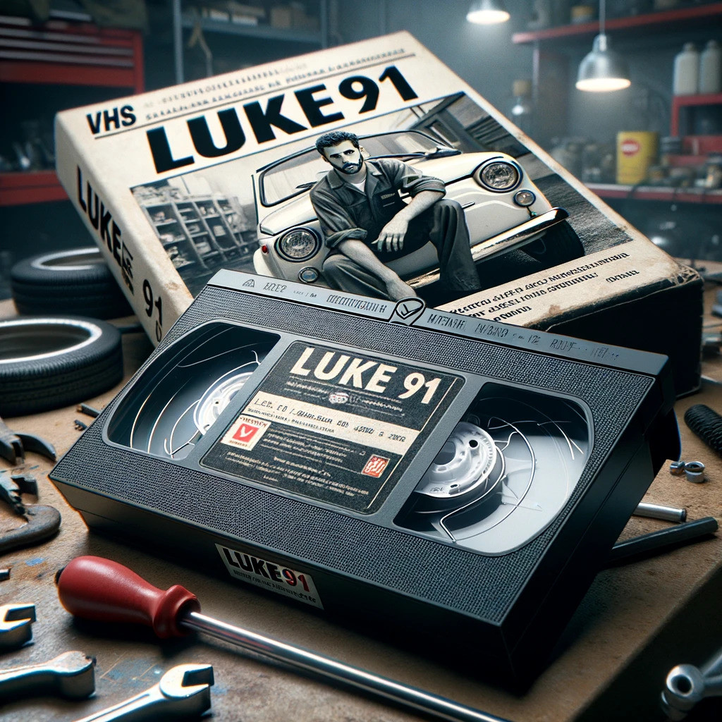 Click image for larger version

Name:	DALL·E 2024-02-02 14.29.58 - Generate a photorealistic image of a VHS cassette placed on a workbench in a mechanics garage. The label on the cassette reads _Luke91,_ suggesting a.jpg
Views:	73
Size:	373.8 KB
ID:	16263074